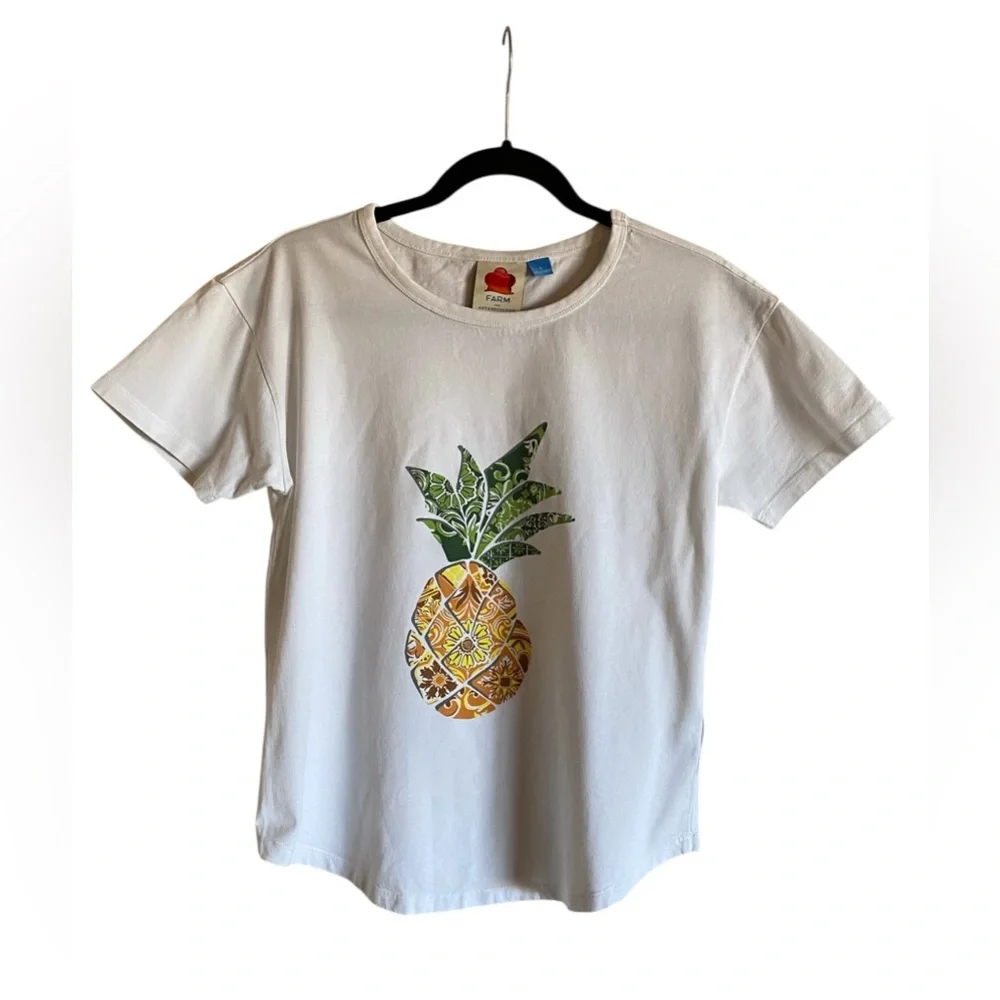 Women’s Anthropologie FARM RIO Pineapple Short Sleeve Top Size Small - Picture 1 of 4